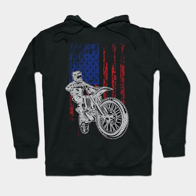 USA EXTREME FLAG BIKER Hoodie by OffRoadStyles
